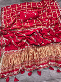 Pure Gaji Silk Khaddi Hendloom Ghatchola Zari Weaving Saree Or Amit Red