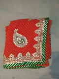 60 Gram Jorjett Fabric Lahriya Modthra Nd Bandhej Saree Kml Or