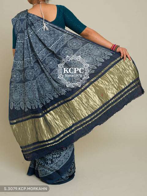 Pure Ajrakh Modal Silk With Patola Style Saree Kcpc Dr Morkanthi Saree