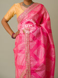 Pastel Bandhani Cotton Silk Saree with Blouse