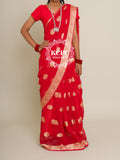 Wedding Special Red Chiffon Figure Banarasi Saree