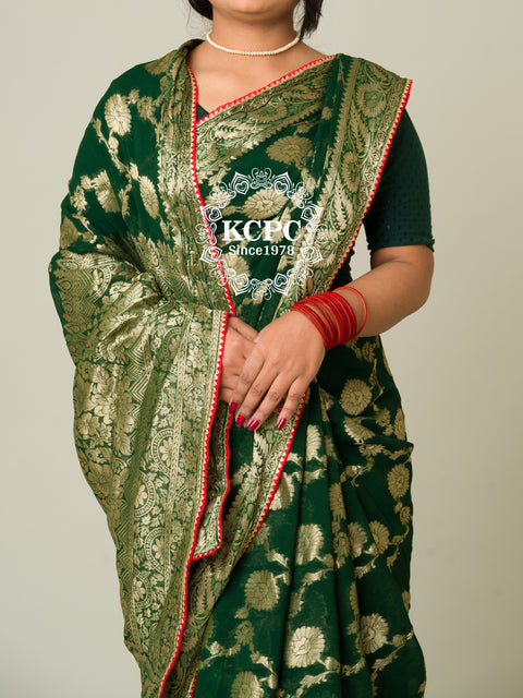 Khaddi Georgette Banarasi Zari Weaving Saree