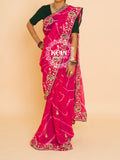 60-60 Georgette leheriya with embroidery with gota patti work saree, kc ash