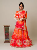 Party wear Designer pure chinon ojariya bandhani gotapatti with heavy beautiful Dupatta