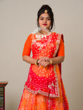 Party wear Designer pure chinon ojariya bandhani gotapatti with heavy beautiful Dupatta