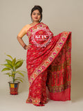 Latest Pure Figure Design Khaddi Georgette Upada Janglaw Bandhani Neemzari Saree, KCPC , IR