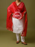 Pure Georgette Red Gharchola Bridal Dupatta with beautiful lightweight Gotapatti Border