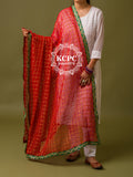 Pure Georgette Red Gharchola Bridal Dupatta with beautiful lightweight Gotapatti Border