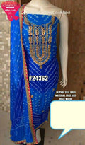 Bandhani Silk Gotapatti Dress Material Or Kcpc Blue Suits
