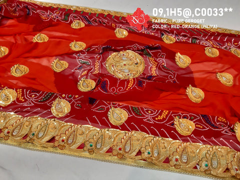 Rajasthani Chunri Pila Odhna Dupatta Traditional Marwari Or Kc Piliya (Pure Georgette Fabric)