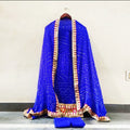 Bandhej Silk Gotapatti Suits Or Kcpc Blue Suits