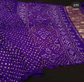 Pure Gaji Silk Rai Bandhej Ekdana Saree Purple Saree