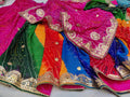 Pure Georgette Multi Colour Navranga Gotapatti Hand Work Saree Amt Nr Colour