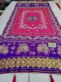 Pure Gaji Silk Bandhani Ghatchola Gotapatti Work Bridal Style Dupatta Kcpc Nr Rani Purple
