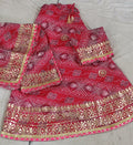 Rajasthani Kotta Doriya Traditional Potola Print With Gota Patti Work Lehenga Kml Or Pink Lehenga