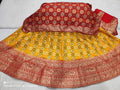 Pure Banarasi Dolo Silk With Zari Work Lehenga Rj Or Yellow Red Lehenga