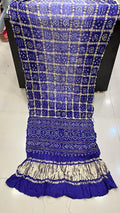 Pure Gaji Silk Bandhani Ghatchola Saree Kcpc Nr Light Blue