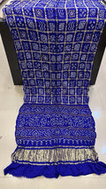Pure Gaji Silk Bandhani Ghatchola Saree Kcpc Nr Royal Blue