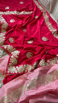 Pure Natural Crepe With Gotapatti Work All Over Saree Amt Or Rani Saree