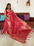 Beautiful Pure Soft Peddling Banarasi Silk Heavy Patola Saree Vjt Nr Rani Saree