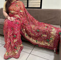 Pure Original Royal Georgette With Kasab Work And Mirror Saree Kcp Red Saree