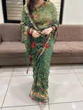 Pure Original Royal Georgette With Kasab Work And Mirror Saree Kcp Green Saree