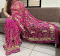 Pure original royal Georgette with kasab work and mirror work saree, ASH, OR