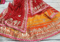 Pure Kota Silk Beautiful Rajasthani Lehriya Print With Gotapatti Work Lehenga Kml Or Orange Red