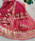 Pure Kota Silk Beautiful Rajasthani Lehriya Print With Gotapatti Work Lehenga Kml Or
