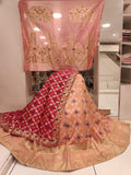 Pure Banarasi Dola Silk With Jaipuri Dai With Zari Work Lehenga Bitu Nr Peach Pink