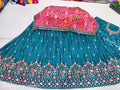 Pure Chinon Crush With Bandhej Silk Heavy Work Embroidery Lehnga Rj Nr Morkanti Lehenga