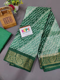 Sawan Special Pure Bandhani Cum Leheriya Cotton Silk Fabric Saree Kcpc Nr Saree