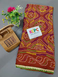 Crape Fabric Bandhani Chunri Rajasthani Sarees with blouse NR , KCPC