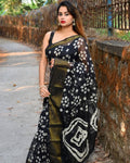 Pure Linen Cotton With Zari And Traditional Bandhni Print Saree Kcpc Ir Saree