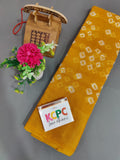 Pure Linen Cotton With Zari And Traditional Bandhni Print Saree Kcpc Ir Yellow Saree