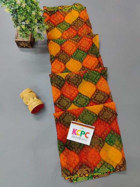 Kcpc Exclusive Bandhani Royal Georgette Saree