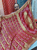 Pure viscos silk bandhani with gotapatti border saree