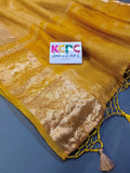 Pure Crushed tissue pure handloom banarasi  fabric saree
