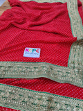 Jodhpuri Mothda Gotapatti Work Border Saree with blouse Homewashable