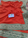 Jodhpuri Mothda Gotapatti Work Border Saree with blouse Homewashable