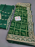 Pure cotton silk bandhani with gotapatti work saree