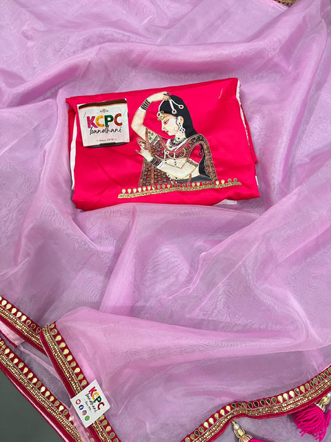 Latest  pure organza saree with digital print blouse in hand work saree kcp