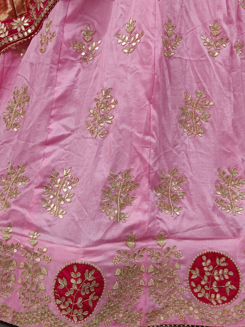 New Pure Upada Silk Zardoji Gotapatti Handwork Lehenga with pure gaji silk bandhani gharchola dupatta