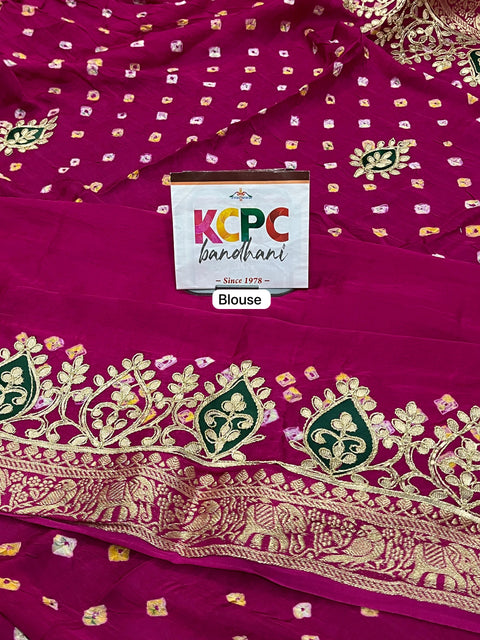 New Launch KcPc Bandhani Gotapatti Work Designer Gaji Silk Figure Style Saree with blouse