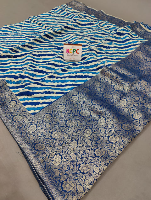 New Munga Silk Original Leheriya Smart Saree with blouse amt