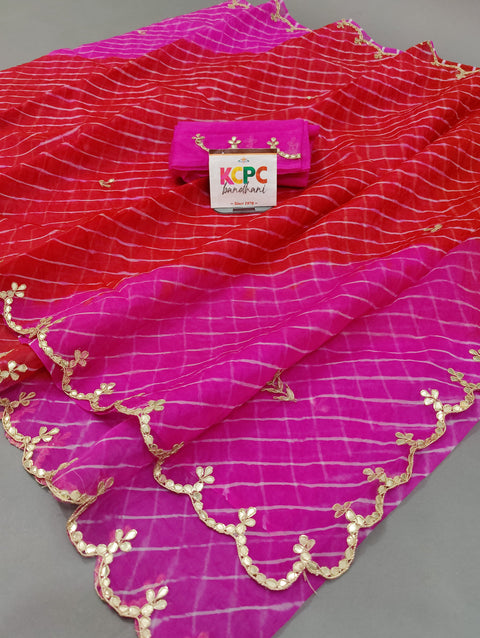 New Launch Designer Organza Gotapatti Work Jaipuri Saree with blouse rgc