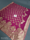 New pure Georgette fabric with zari weaving pattern saree