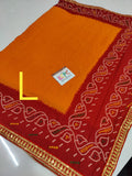 Renial Moss Fabric Rajasthani Marwadi Chunri Pila Saree With Blouse Kcpc Ir Design L