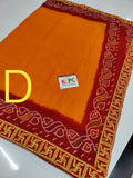 Renial Moss Fabric Rajasthani Marwadi Chunri Pila Saree With Blouse Kcpc Ir Design D