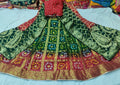 Bandhani Silk Ghatchola Rajasthani Latest Jaipuri Lehenga Chunni Set Nr Kml Green Red Lehenga
